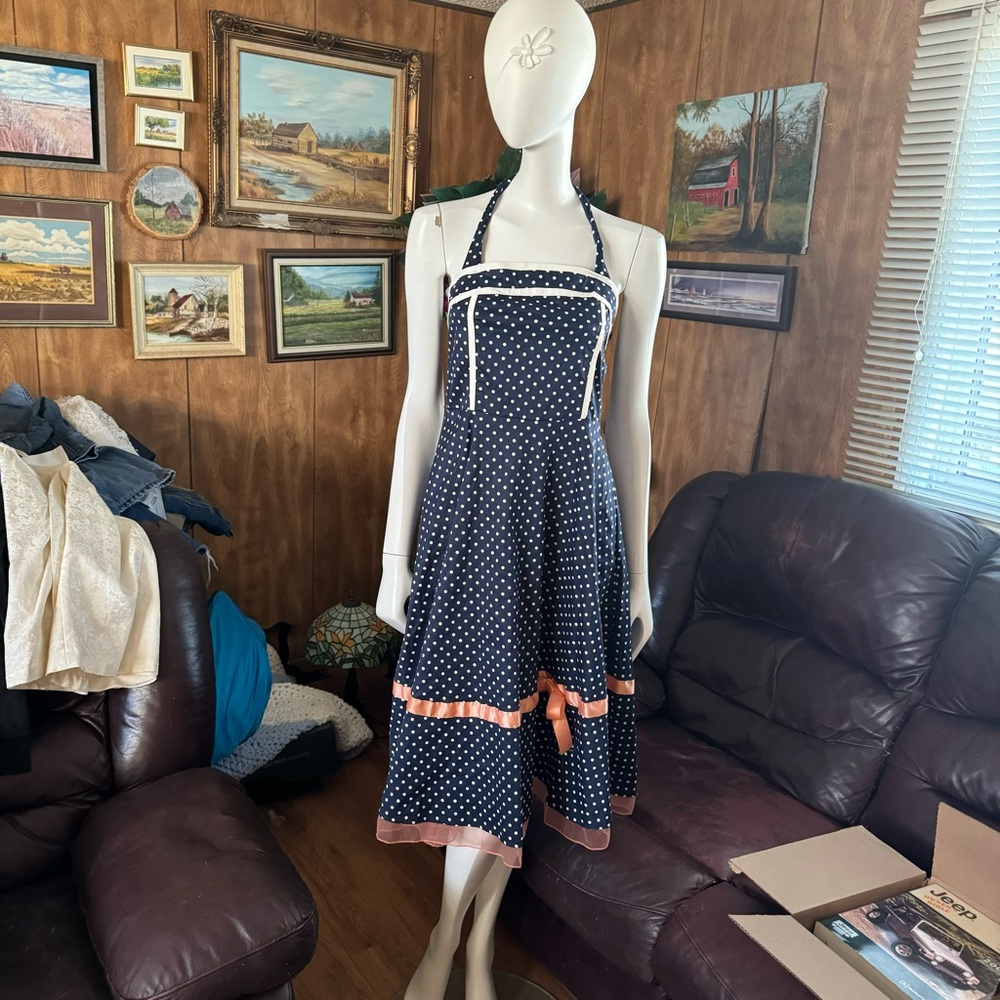Pinup Style Retro Inspired Polka Dot Dress
